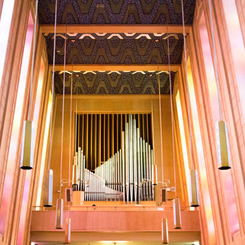 Pipe organ at the back of the chapel