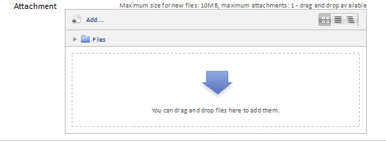 Screenshot of file attachment option on new forum topic