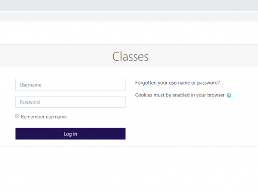 a preview of classes.tyndale.ca, including various navigation links. 