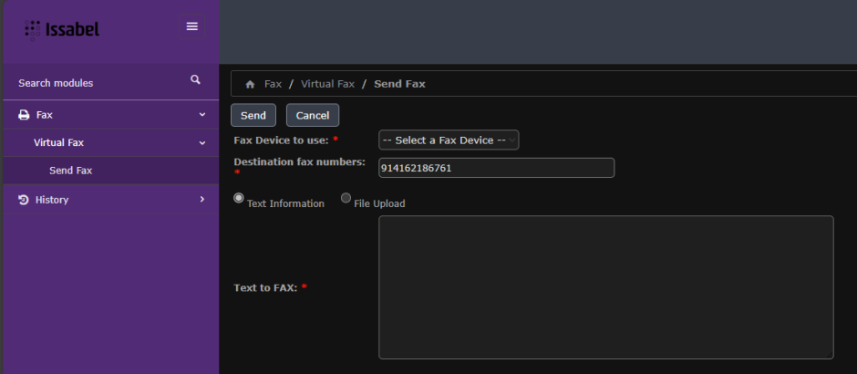 image describing how to to type in a destination fax number in the 