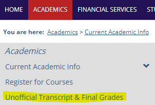 Official Transcript & Final grades