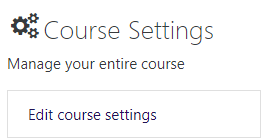 Edit Course Settings